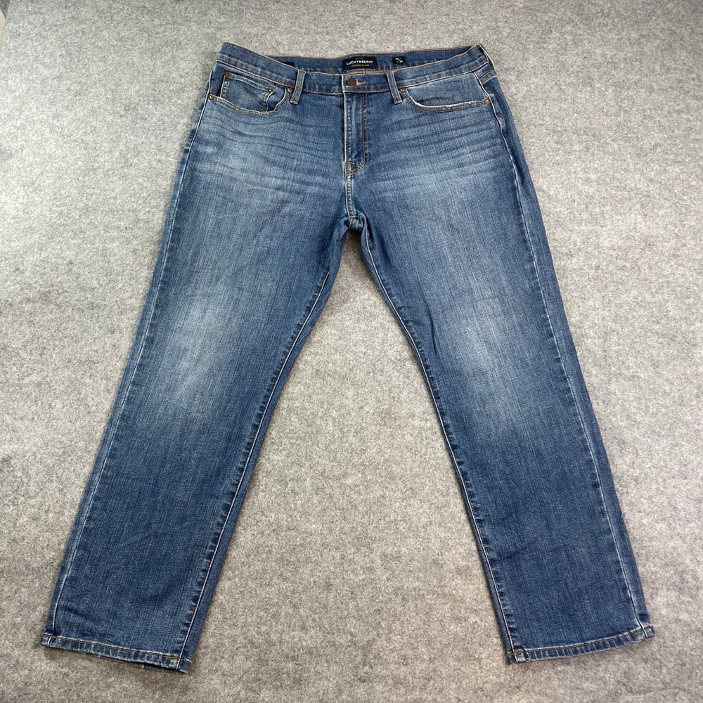 Lucky Brand 221 Straight Mens Jeans 38x30 Straight Leg Blue Medium Wash